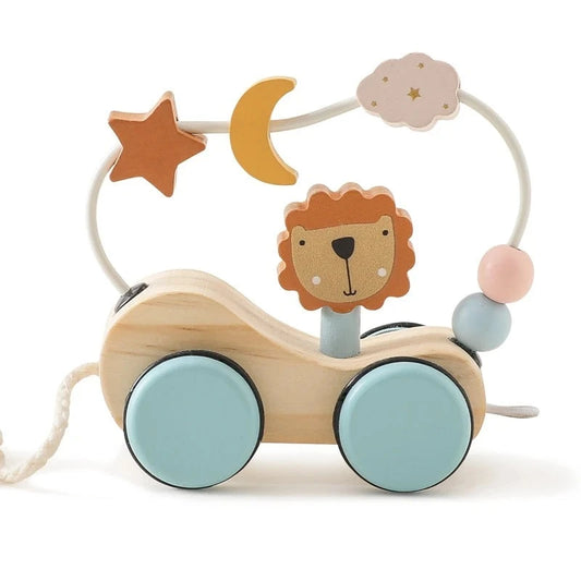 Wooden Baby Rope Trolley Puzzle