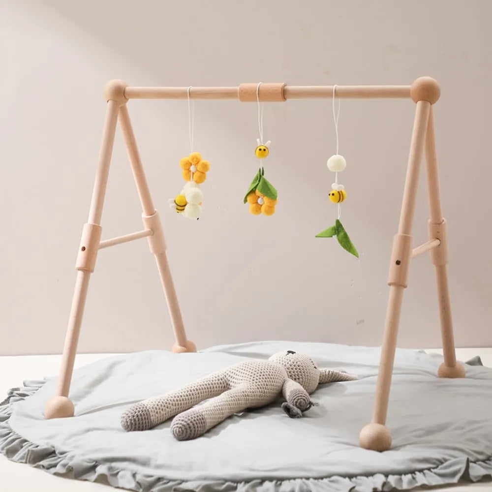 Baby Wooden Rattle Toys Play Gym